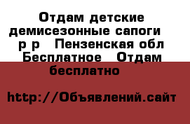 Отдам детские демисезонные сапоги, 31 р-р - Пензенская обл. Бесплатное » Отдам бесплатно   